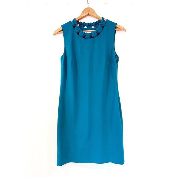 Diane Von Furstenberg Ayanna Blue Sleeveless Dress Size 8 Office Career - Picture 12 of 13